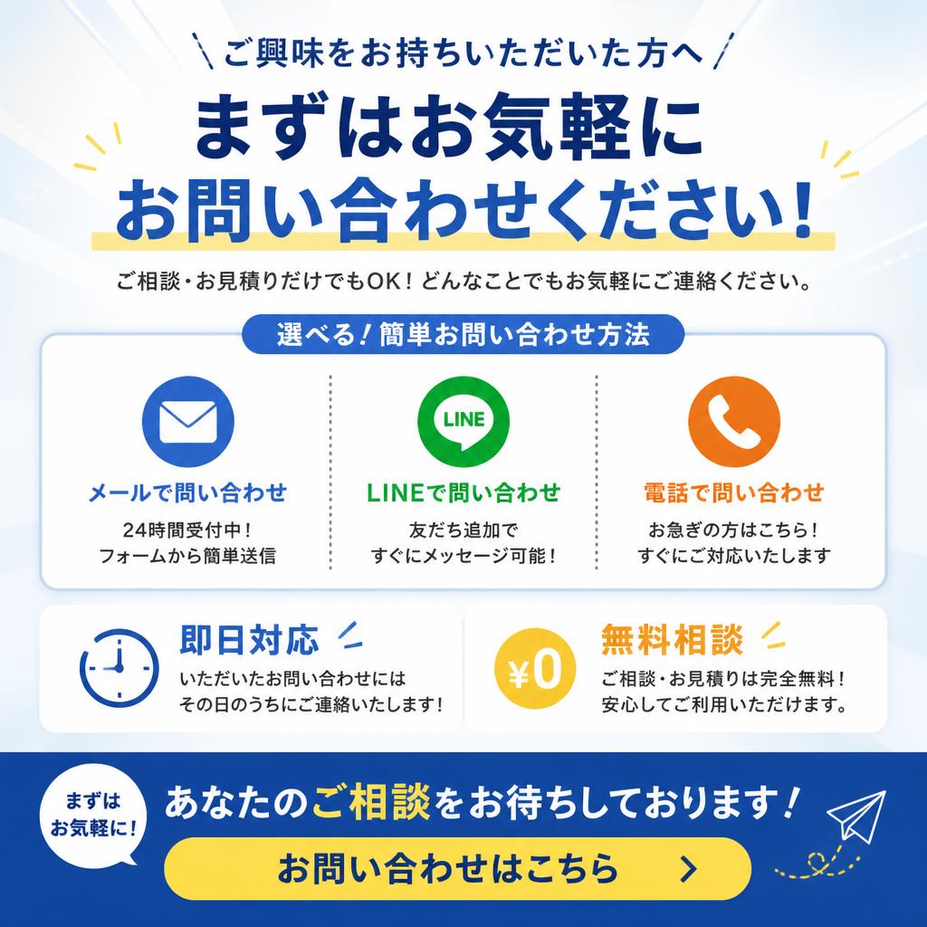 今すぐお問い合わせを！