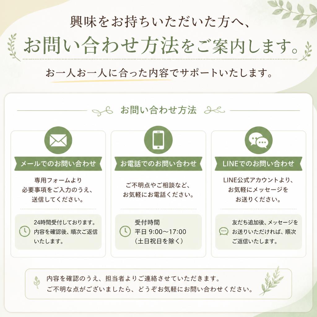 今すぐお問い合わせを！