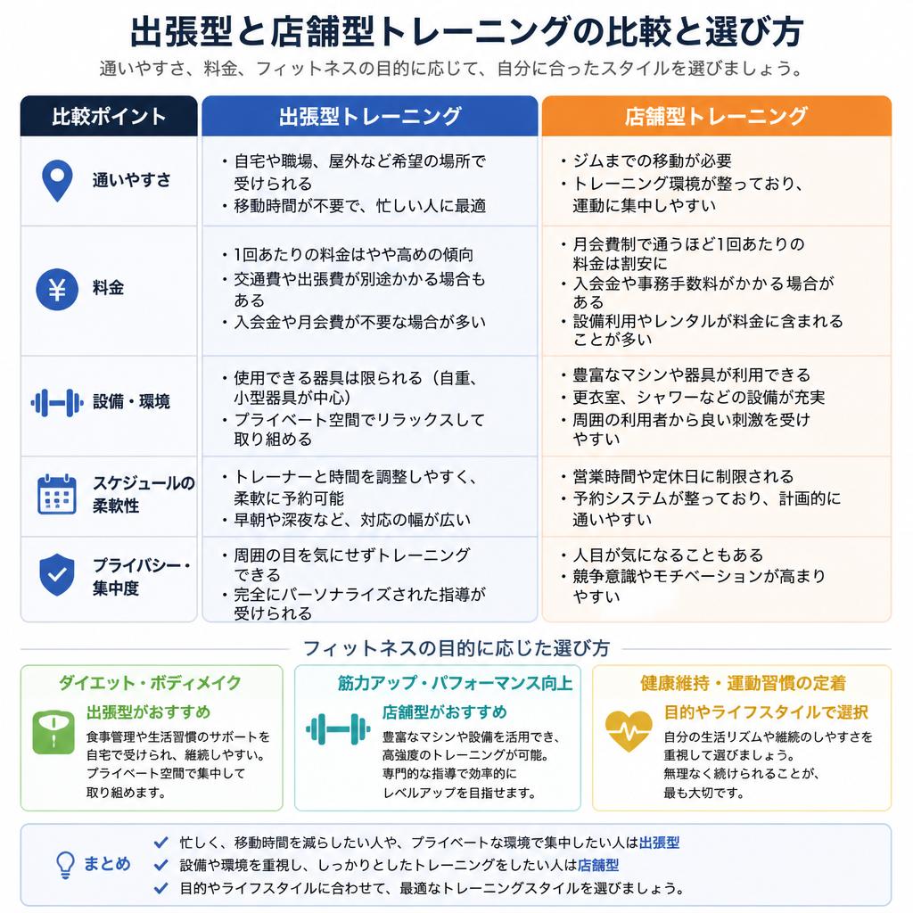 出張型 vs 店舗型:あなたに合うのはどっち?
