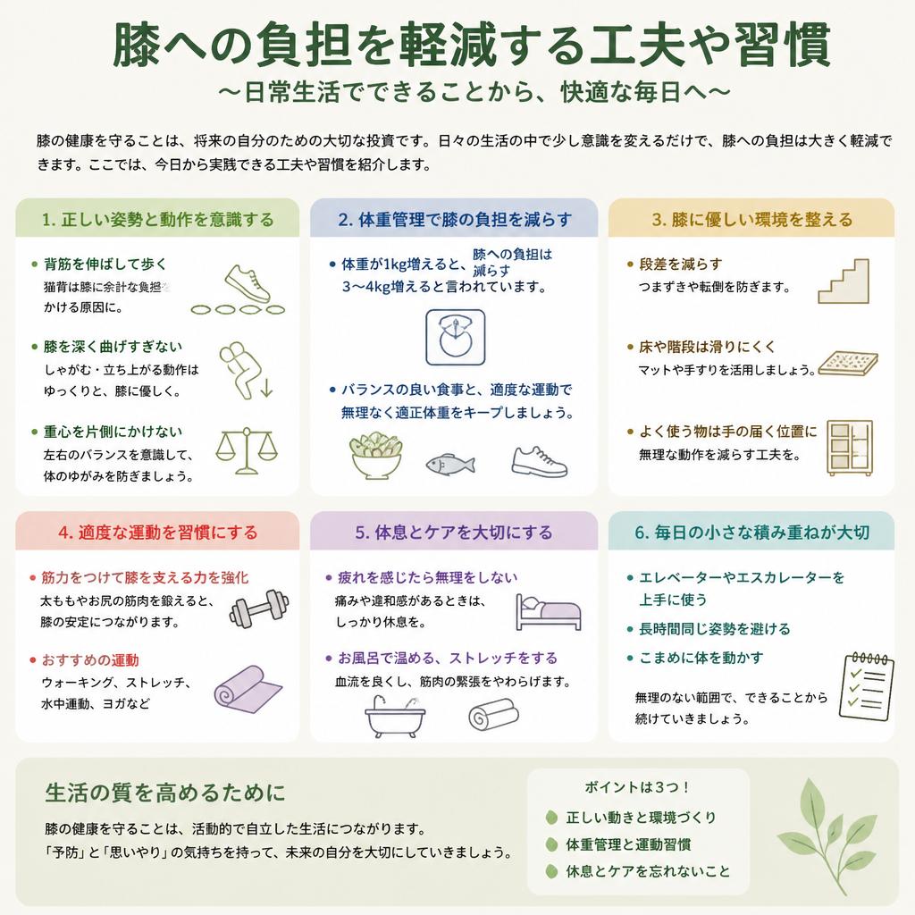 膝痛改善のための日常生活での工夫