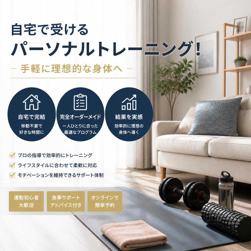 自宅で受けるパーソナルトレーニング！手軽に理想的な身体へ