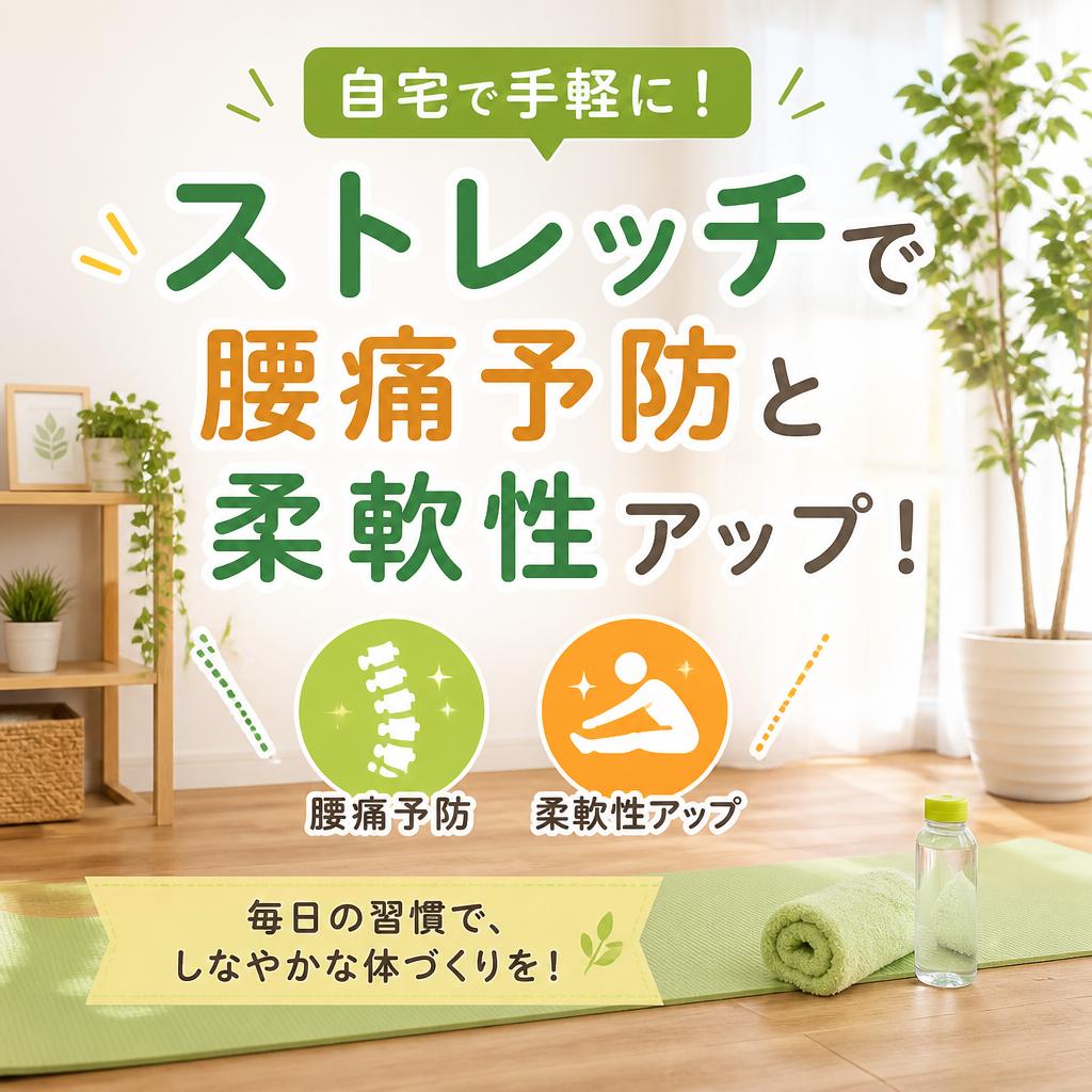 「我孫子市の方、必見！」自宅で手軽に！ストレッチで腰痛予防と柔軟性アップ！｜松下フィットネスサービス