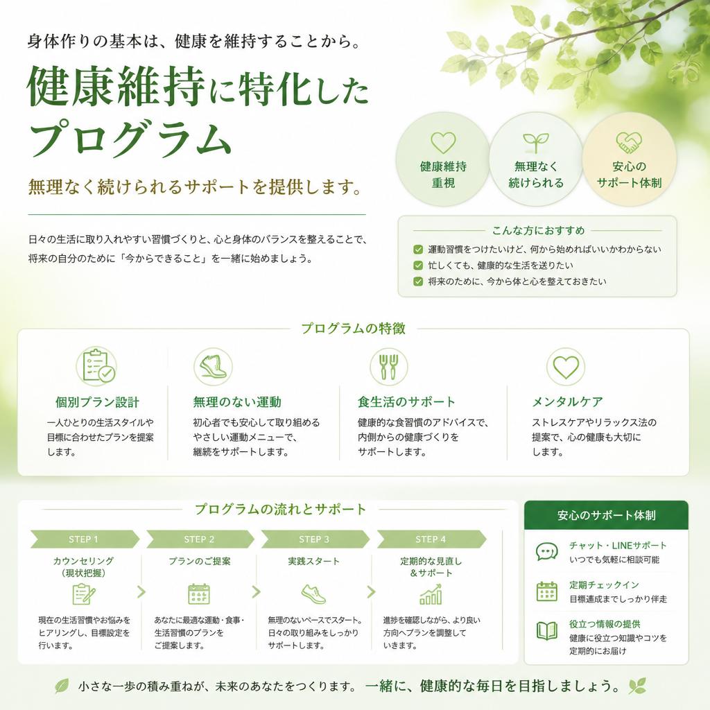 健康維持に向けた具体的なアプローチ