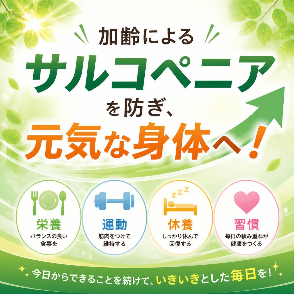 加齢によるサルコペニアを防ぎ、元気な身体へ！
