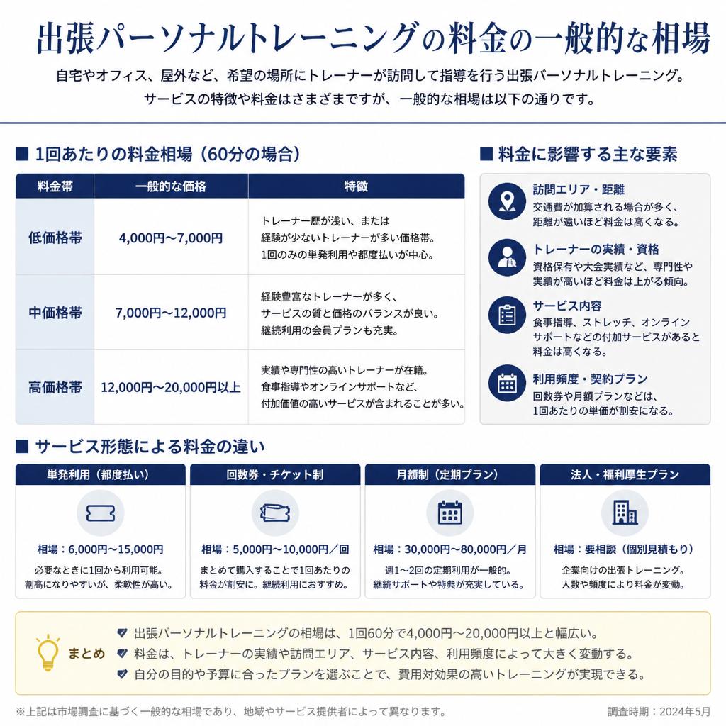 出張トレーニングの料金相場