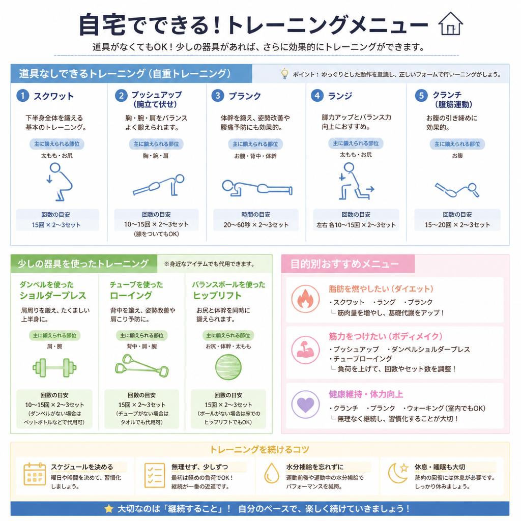 4. 自宅でできる多様なトレーニングメニュー